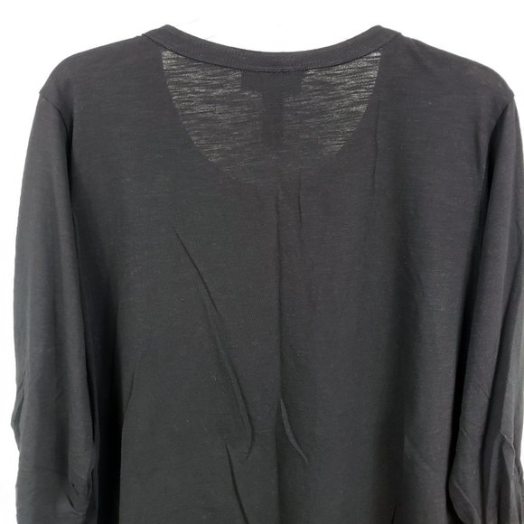 Style & Co Women's 2X Black Henley Style Sequined Lace Crochet Shirt Top Blouse - Picture 10 of 12